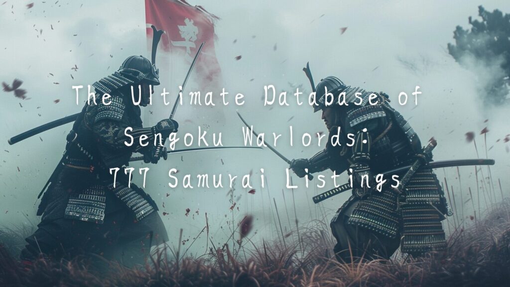 The Ultimate Database of Sengoku Warlords: 777 Samurai Listings